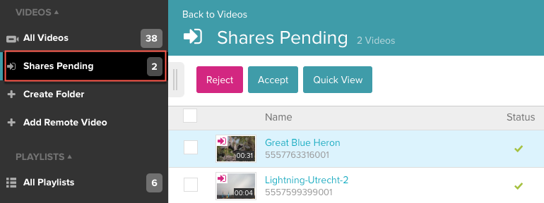 Pending Shares
