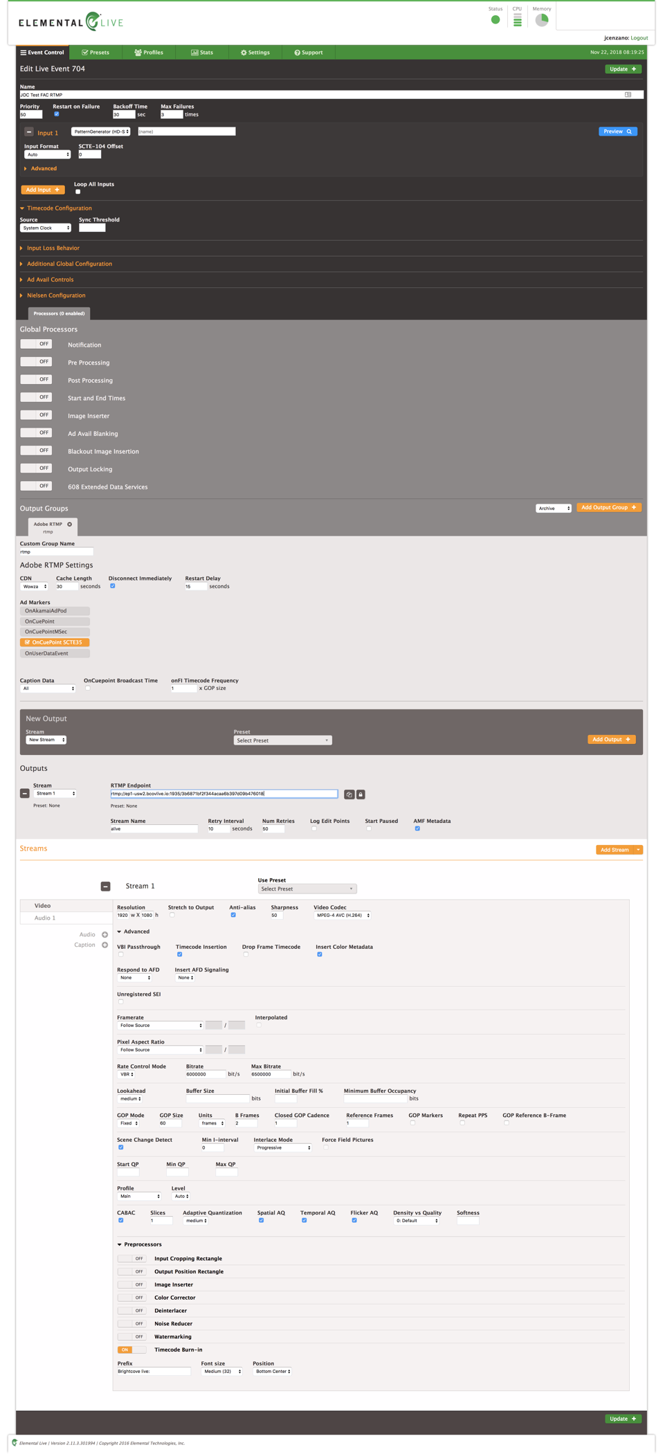 Quick Start Using RTMP Outputs for Live Events