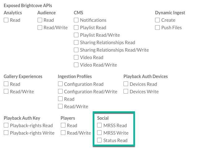 Social API Permissions